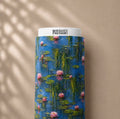 005 Water Lilies — blue water lily print cambric cotton fabric roll by NADRAH