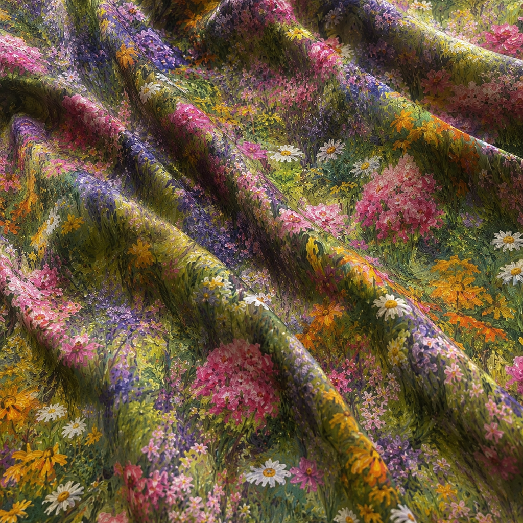 006 Summer Bloom vibrant floral cotton fabric detail