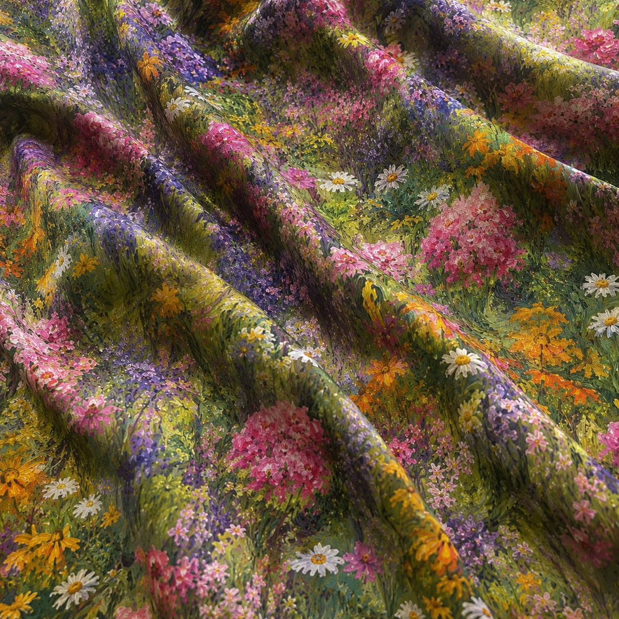 006 Summer Bloom vibrant floral cotton fabric detail